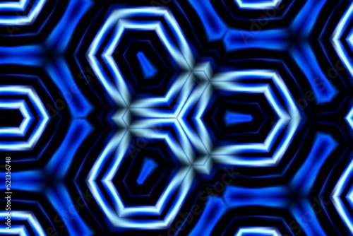 abstract blue neon background kaleidoscope