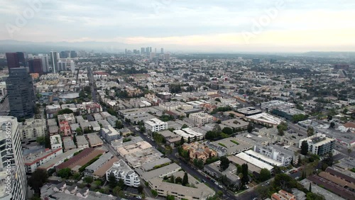 Wallpaper Mural Aerial view of residential homes and neighborhood in Los Angeles, Overcast morning Torontodigital.ca