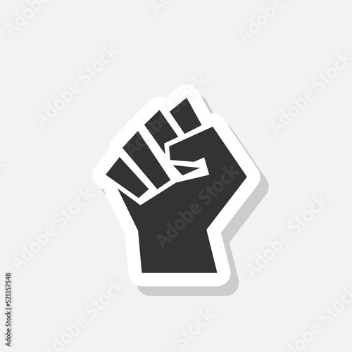 Simple fist sticker icon isolated on white background