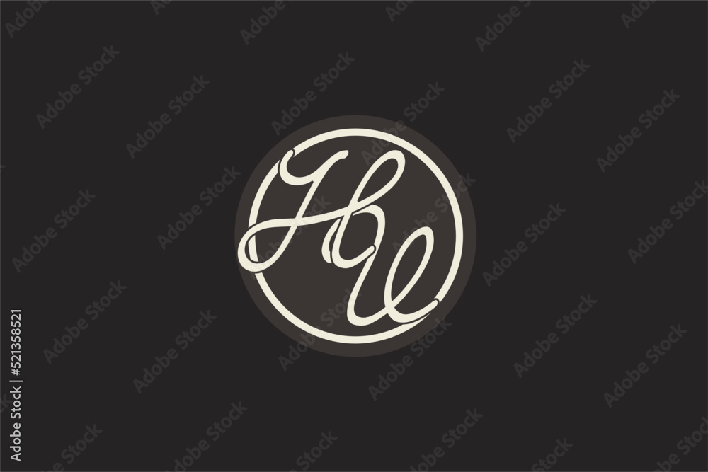 Initial letter HV monogram logo with simple and creative cirle line ...