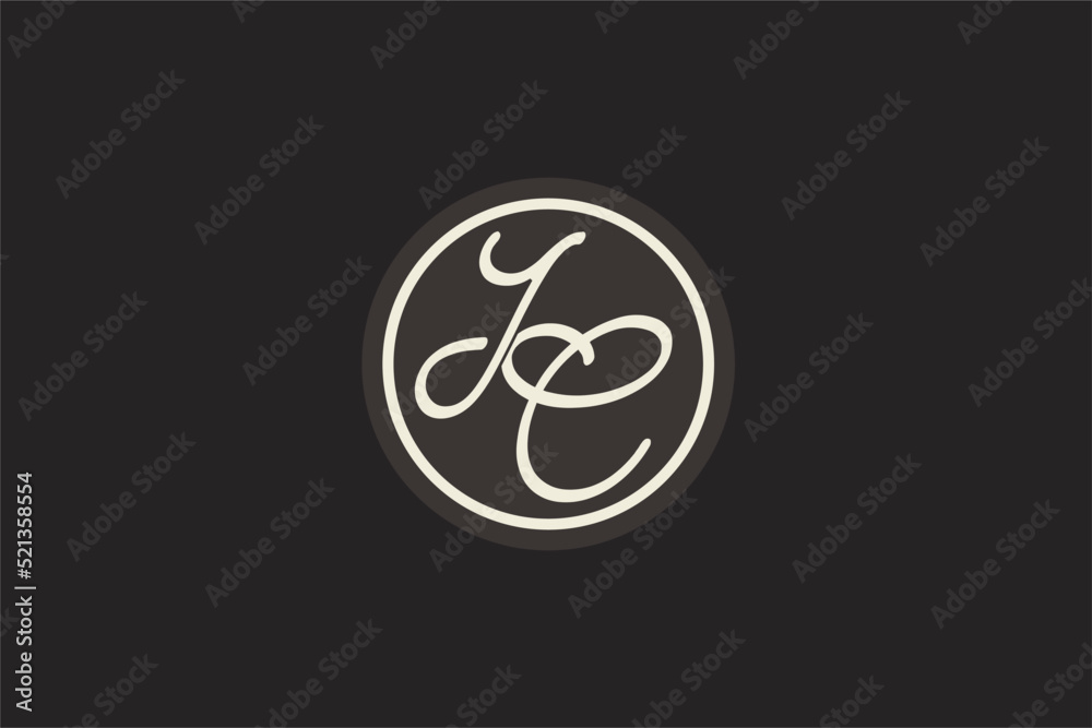 Initial letter IC monogram logo with simple and creative cirle line ...