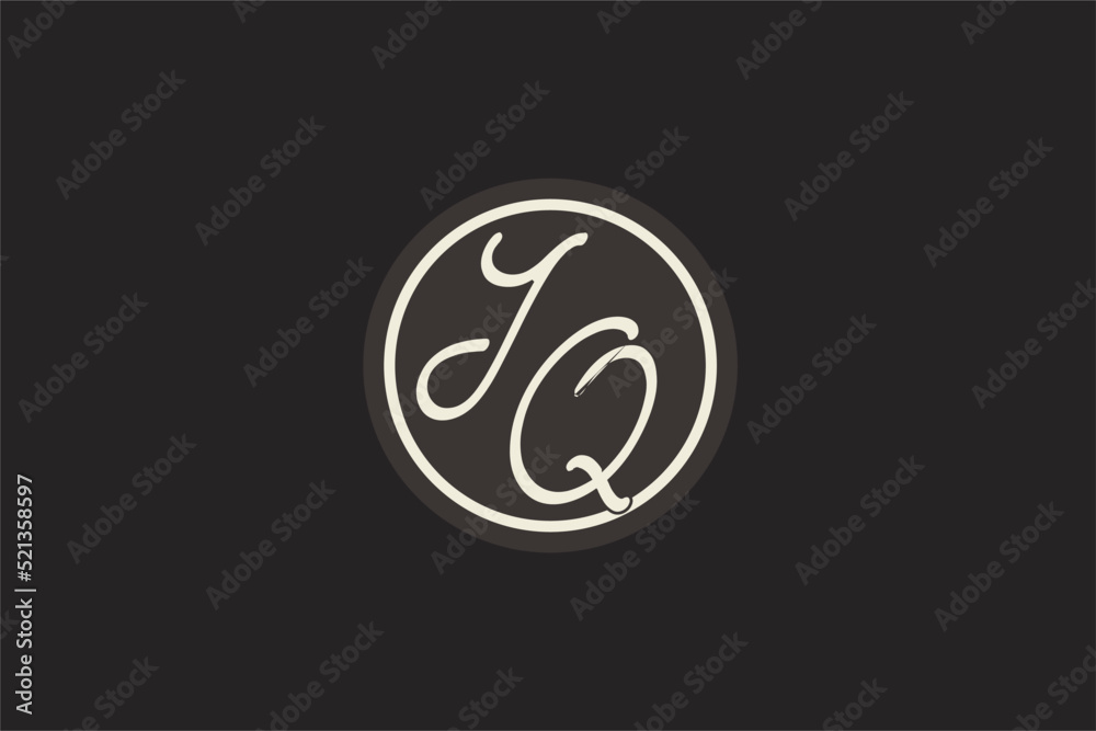 Initial letter IQ monogram logo with simple and creative cirle line ...