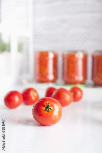 Home made tin of tomatoes photo