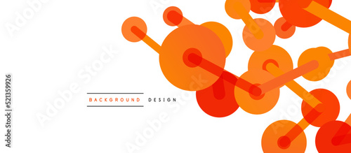 Abstract background. Round dots connected by lines. Trendy techno business template for wallpaper, banner, background or landing