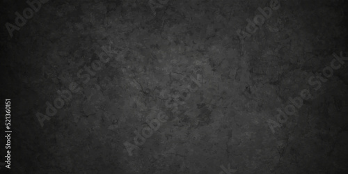 Dark Black stone concrete grunge backdrop texture background anthracite panorama. Panorama dark grey black slate background or texture. © MdLothfor