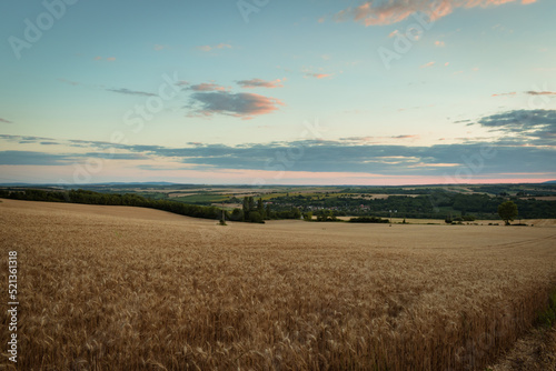 Fields in the Hungarian countryside at dusk
