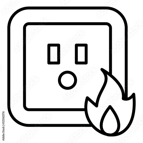 Electricity Fire Line Icon