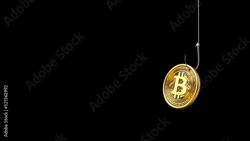3D render crypto currency concept idea with clipping path
