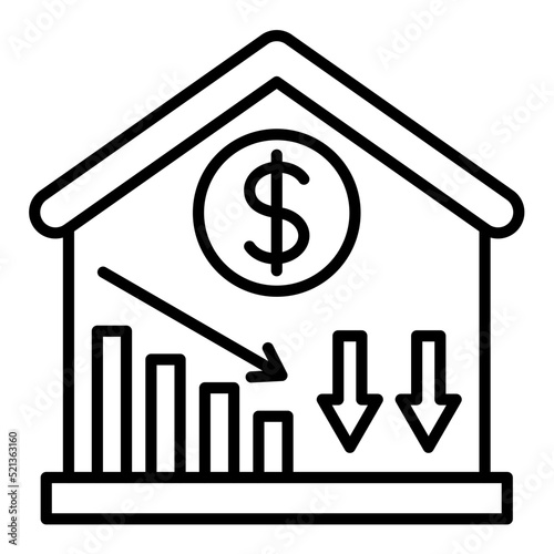 Price Decrease Line Icon
