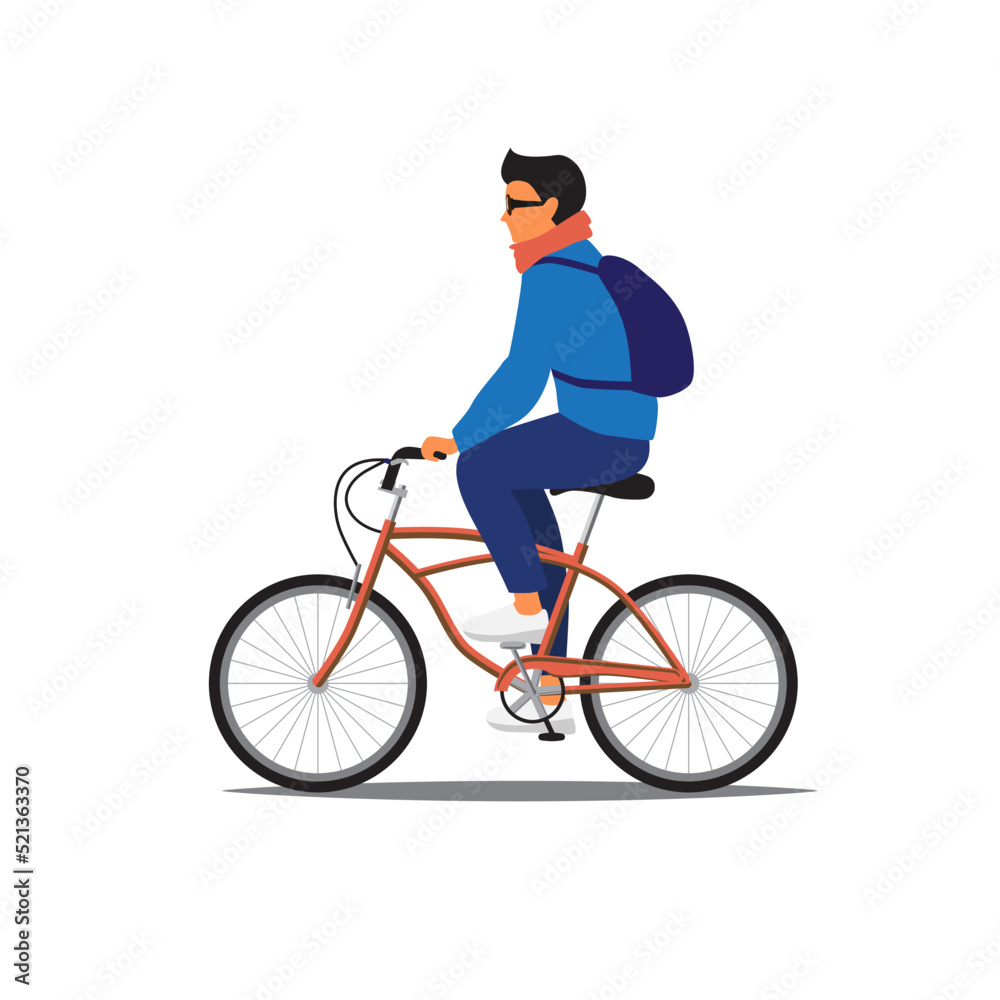 Isolated cycling man on white background vector illustration Isolated cycling man on white background vector illustration