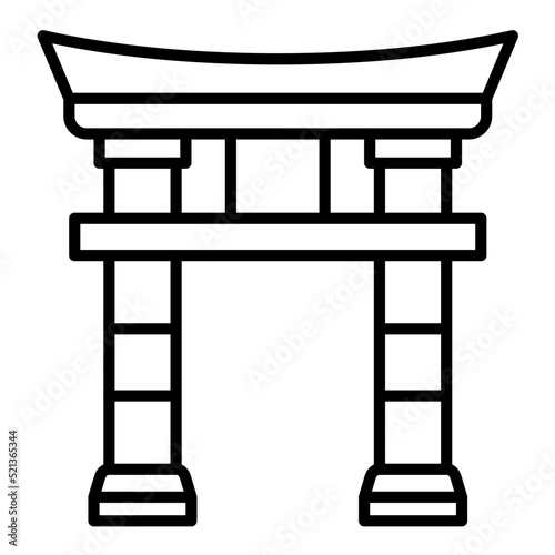 Torii Gate Line Icon