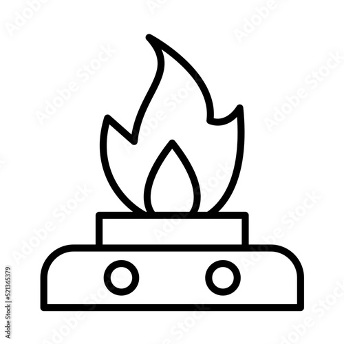 Oil Fire Line Icon