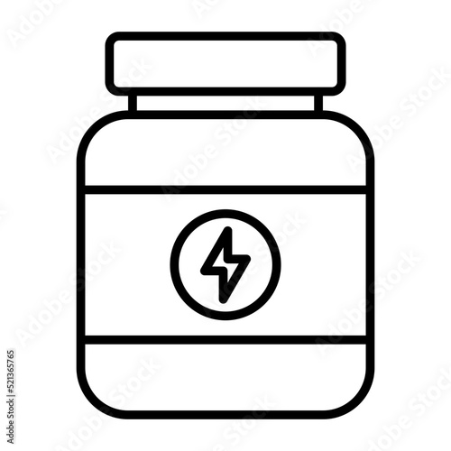 Protein Powder Line Icon