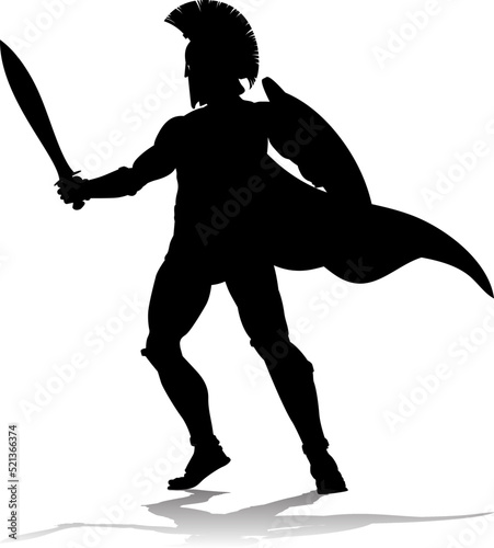 Spartan Silhouette Gladiator Trojan Greek Warrior