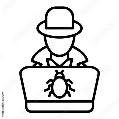 Hacker Line Icon
