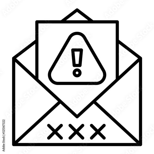 Spam Email Line Icon