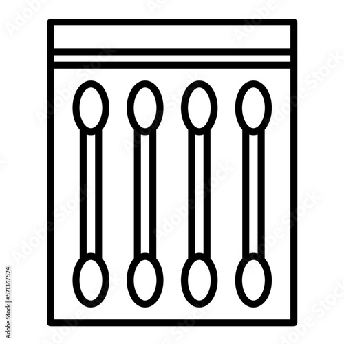 Cotton Swabs Line Icon