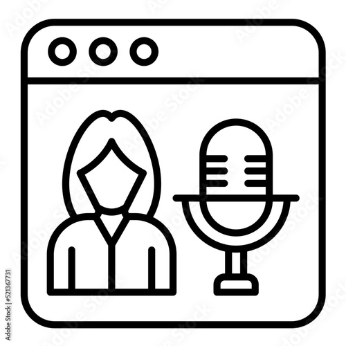 Webcast Line Icon