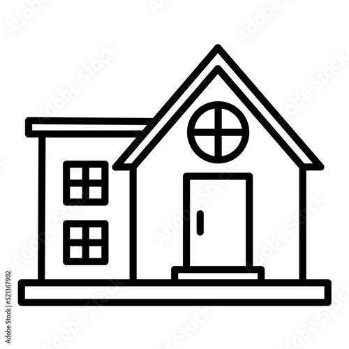 Bungalow Line Icon