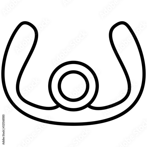 Aeroplane Steering Wheel Line Icon