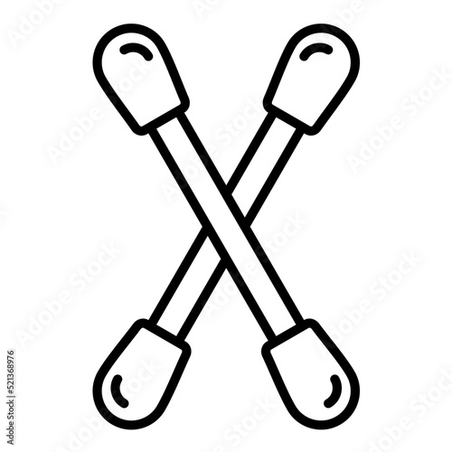 Cotton Swabs Line Icon