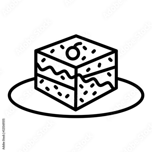 Tiramisu Line Icon