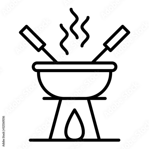 Fondue Line Icon
