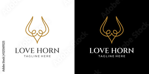 Love Horn Monoline Logo Style
