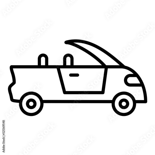 Convertible Car Line Icon