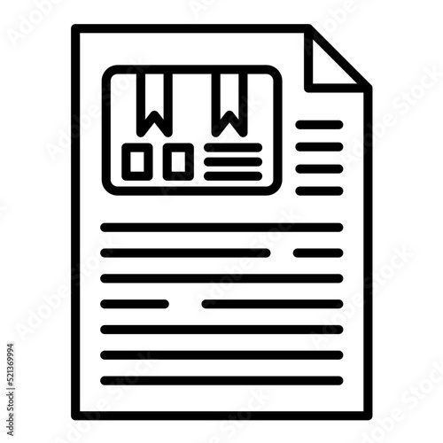 Delivery Note Line Icon