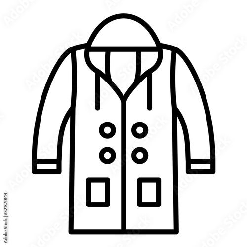 Raincoat Line Icon