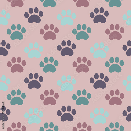 seamless pattern with pets pawprint