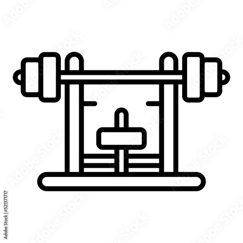 Bench Press Line Icon