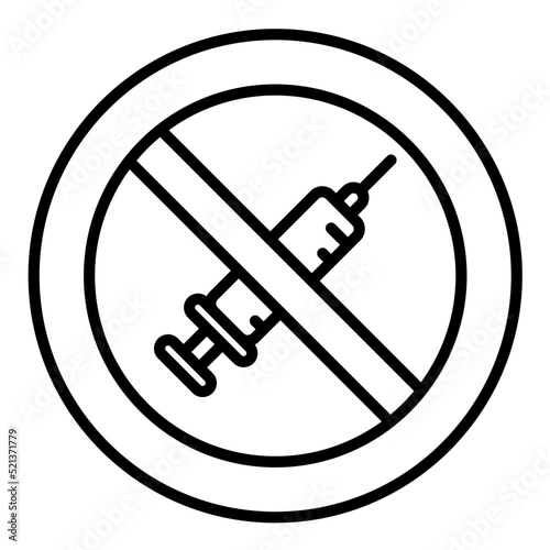 No Steroids Line Icon
