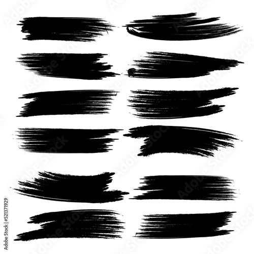 Brush strokes collection on white background. Easily editable vector eps.