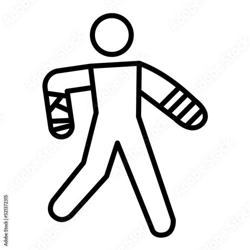Broken Arm Line Icon