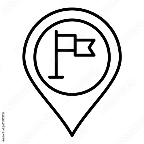 Arrived Destination Line Icon