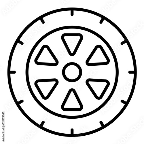 Wheel Line Icon