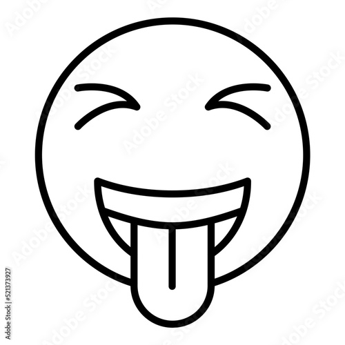 Squinting Face with Tongue Line Icon