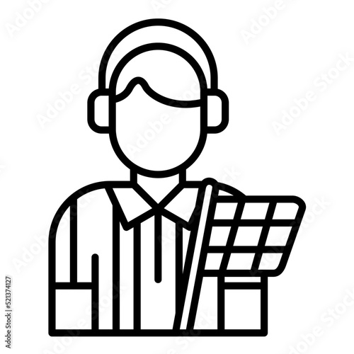 Flagman Line Icon