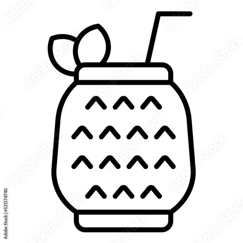 Pina Colada Line Icon