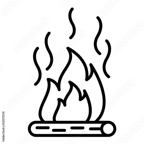 Fire Pollution Line Icon