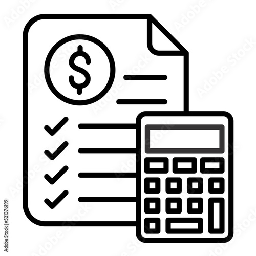 Budget Estimate Line Icon