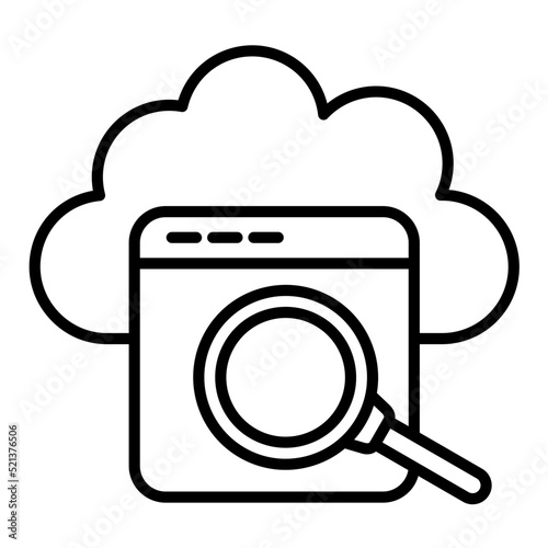 Cloud Search Line Icon