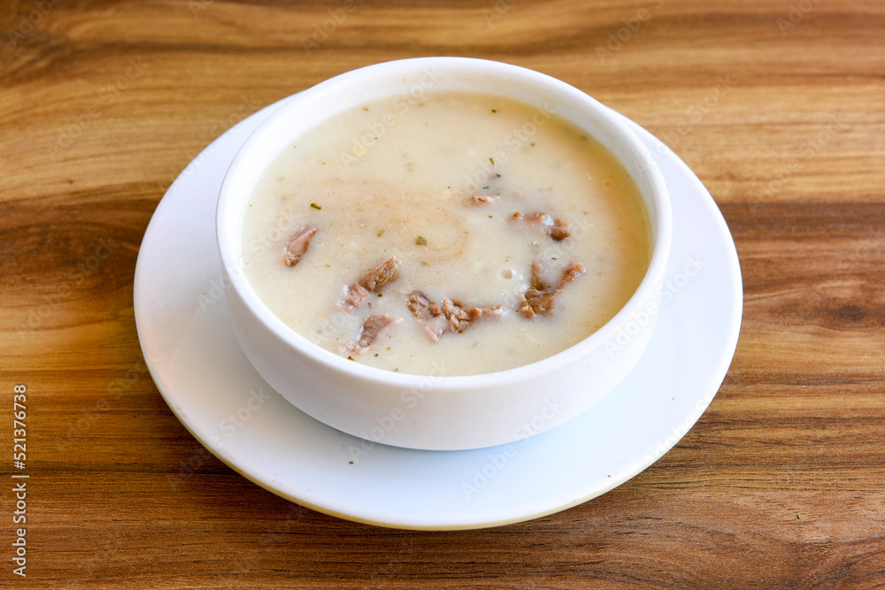 Turkish Traditional Tripe Soup. Iskembe, beyran, kelle paca corbasi. Turkish Traditional Tripe Soup. Iskembe, beyran, kelle paca corbasi.