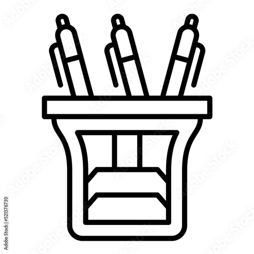 Pen Holder Line Icon