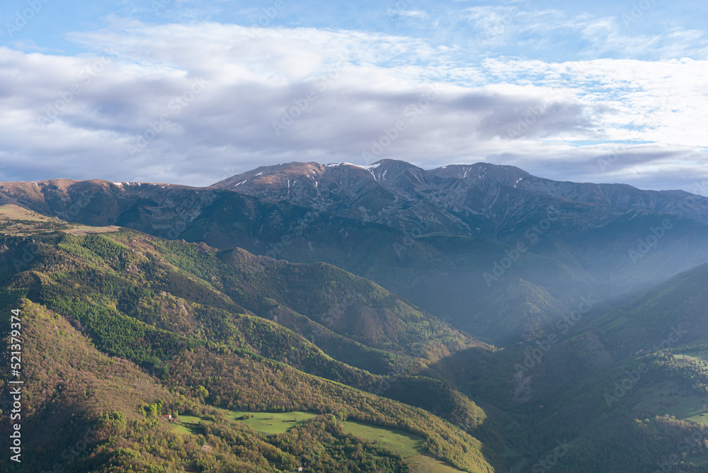 Morning in the beautiful mountains (France Pyrenees, Massis of Canigou)