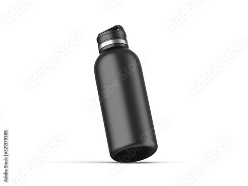 Tumbler thermos flask mockup template on isolated white background, 3d render illustration.