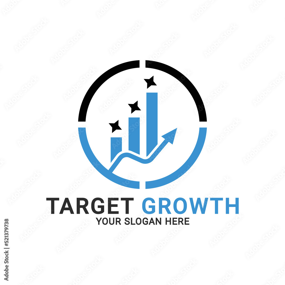 Target Growth logo, Business Goal logo, Growing up logo template