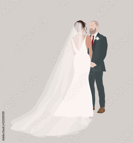 Happy couple marriage bride and groom wedding dress man woman 